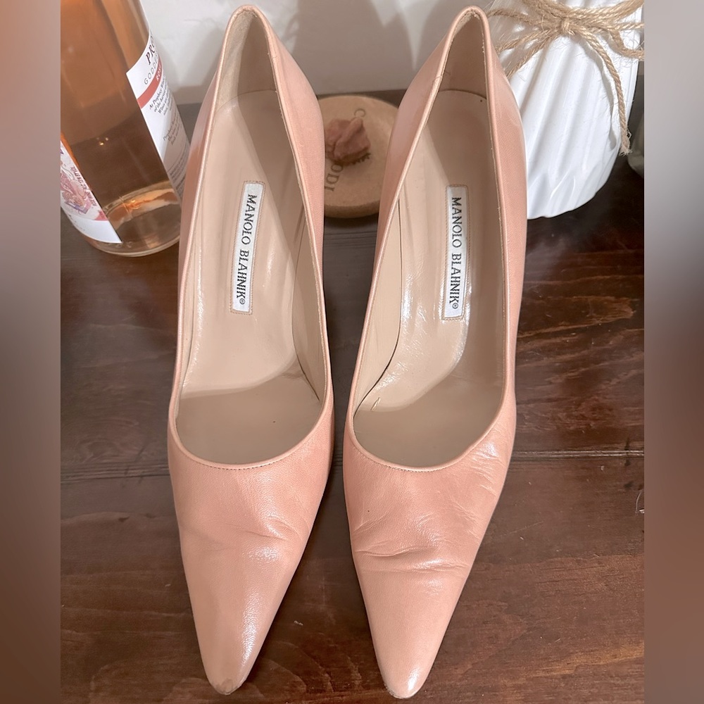 Peach Manolo Blahnik sz 39 1/2